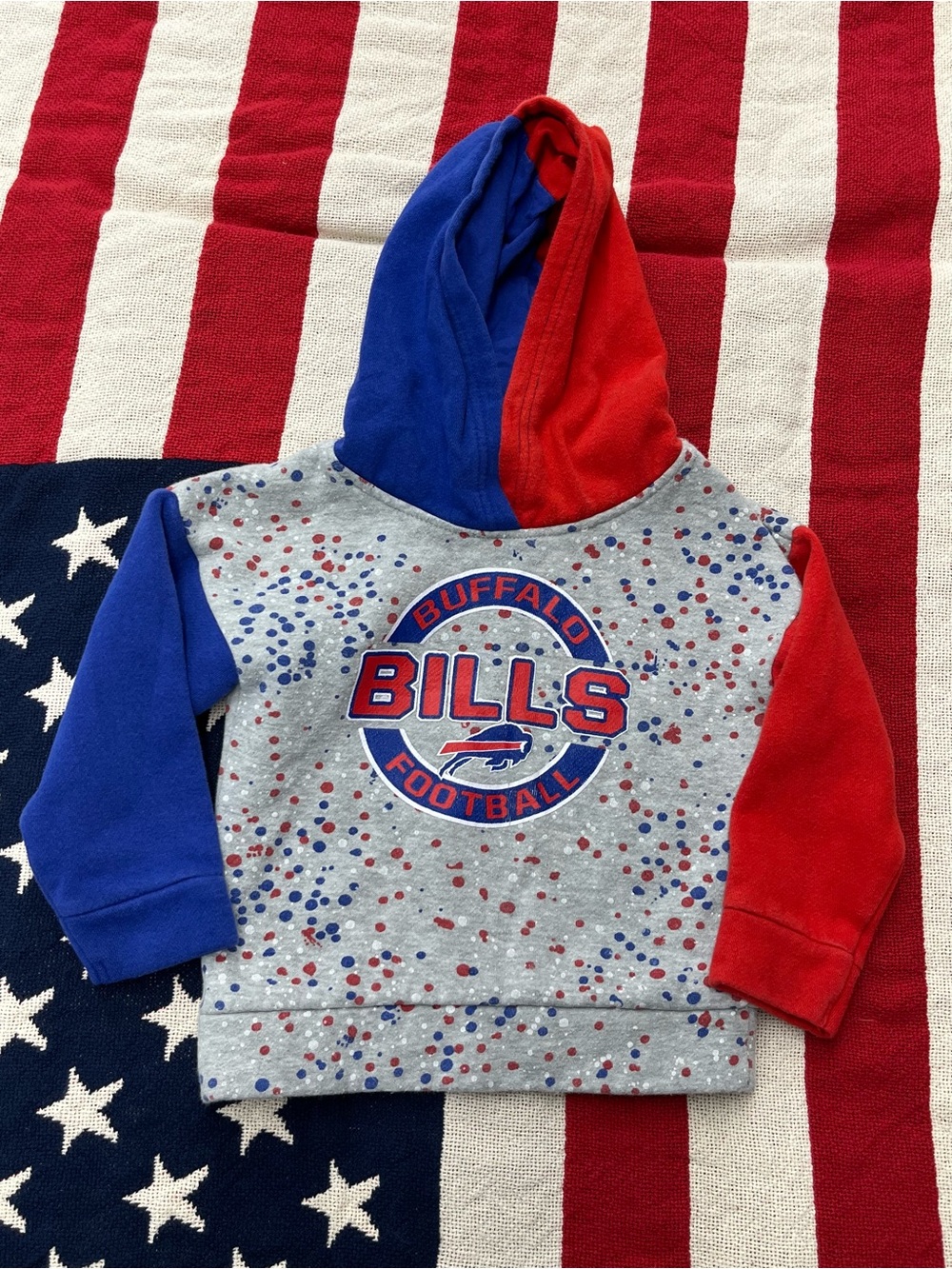 NFL Buffalo Bills Kids Hoodie - Gray, Red & Blue Size 3T